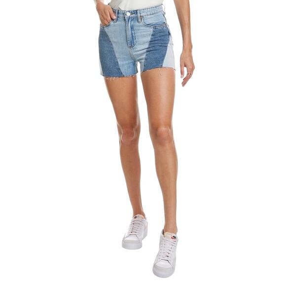NWT! Blank NYC The Reeve Juicy Patchwork Colorblock Denim Shorts - Size 28 - Picture 2 of 7